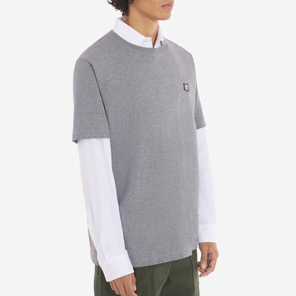 Maison Kitsuné Bold Fox Head Patch Comfort Tee – Gray, Size M - Picture 8 of 9